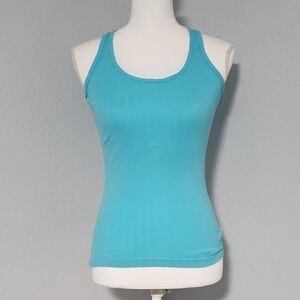 Vintage Y2K Sweet Tart 100% Cotton Turquoise Tank Top Womens Size Small